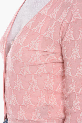 Cardigan in Cotone Stretch con Motivo Monogram