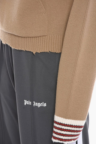Virgin-wool Hooded Sweater with Logo Embroidery