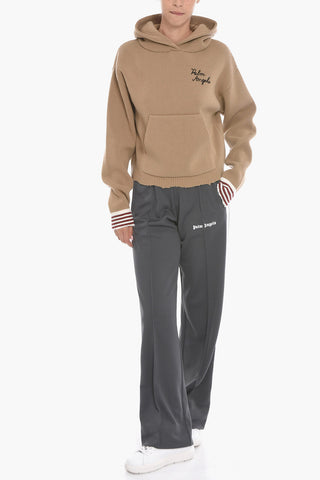 Virgin-wool Hooded Sweater with Logo Embroidery