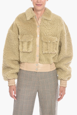 Sheepskin Shearling Bomber with Flap Pockets