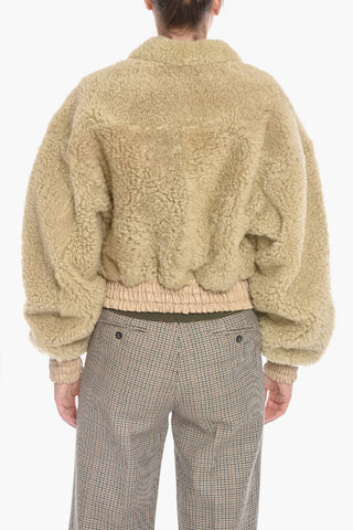 Sheepskin Shearling Bomber with Flap Pockets