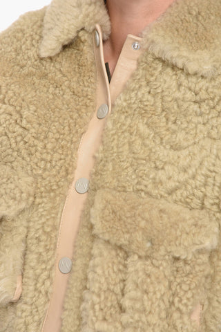 Sheepskin Shearling Bomber with Flap Pockets