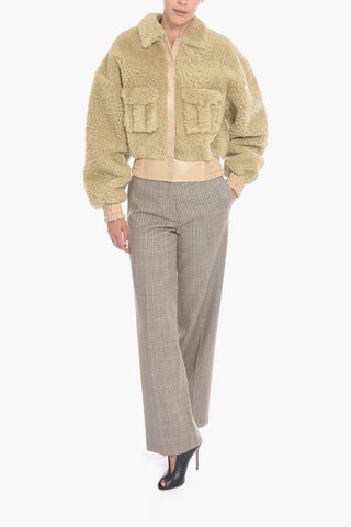 Sheepskin Shearling Bomber with Flap Pockets