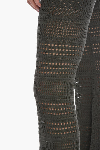 Crochet Silk Blend Flared Fit Pants