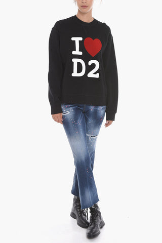Crewneck Sweatshirt with Logo Print