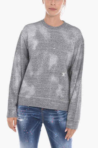 Oversized FALLING DIAMONDS Sweatshirt with Rhinestones