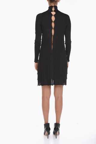 Vestito Midi a Maniche Lunghe con Dettagli Cut-out