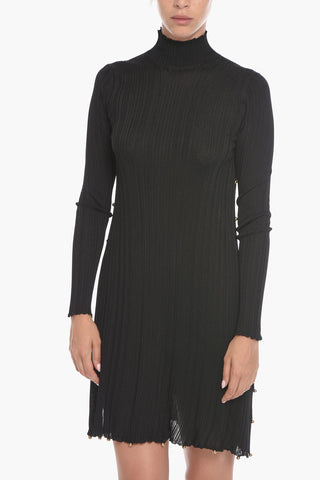 Vestito Midi a Maniche Lunghe con Dettagli Cut-out