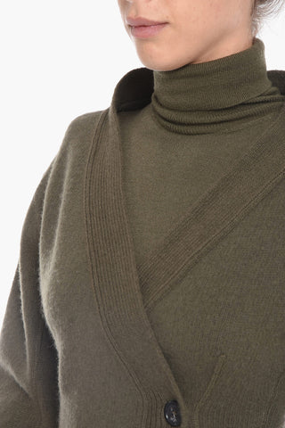 Cardigan in Lana Vergine con Chiusura Laterale