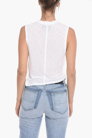 Tank Top Girocollo a Costine