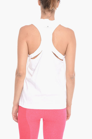 ADIDAS Tank Top with Logo Print and Cut Out Detailing