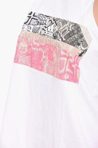 ADIDAS Tank Top with Logo Print and Cut Out Detailing