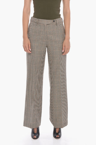 Chino Trousers with Houndstooth Pattern