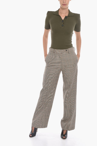 Chino Trousers with Houndstooth Pattern