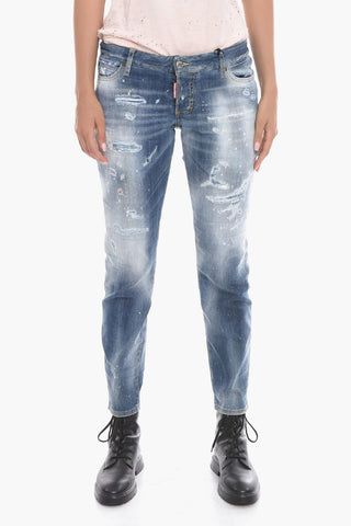 Jeans JENNIFER Distressed con Effetto Stone Wash 16cm