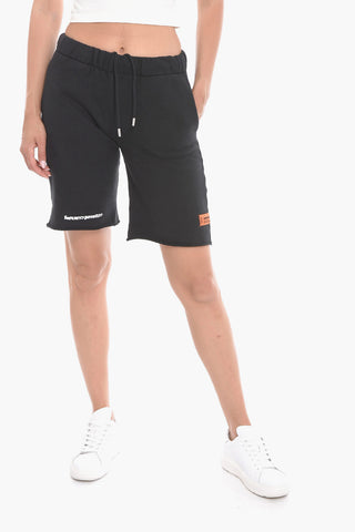 Brushed-cotton WARPED Sweatshorts with Logo Print