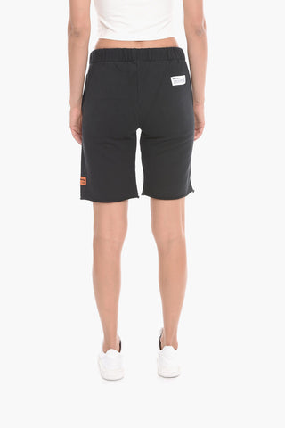 Brushed-cotton WARPED Sweatshorts with Logo Print