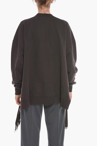 Crewneck Sweatshirt MULTICORD Brushed Cotton with Logo Embroidery