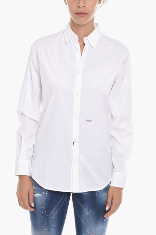 Camicia in Popeline con Applicazione Metallica