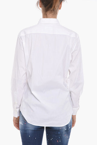 Camicia in Popeline con Applicazione Metallica