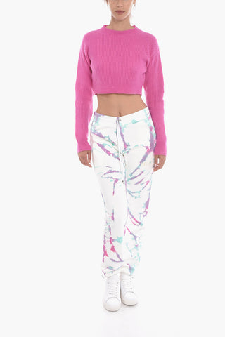 Maglia Crop in Misto Cashmere a Costine