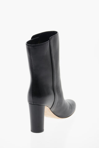 Jewel Button RINA Leather Booties 9cm