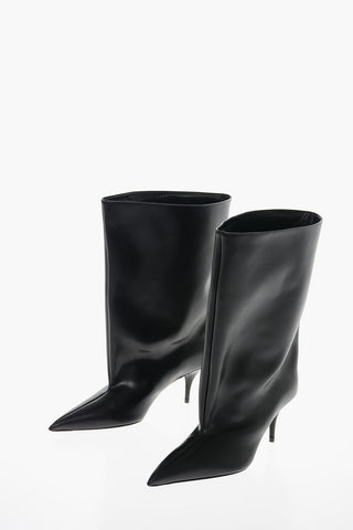 Wide Leg WADERS Leather Booties 6cm