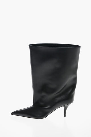 Wide Leg WADERS Leather Booties 6cm