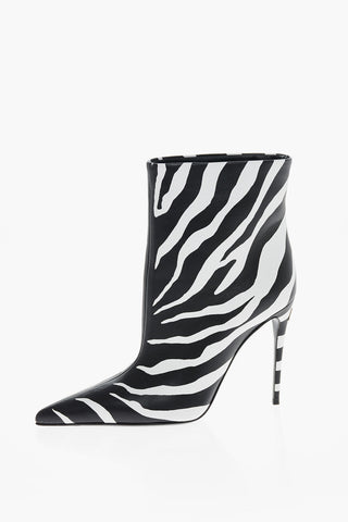 Zebra Patterned LOLLO Leather Booties 10cm