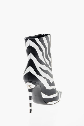 Zebra Patterned LOLLO Leather Booties 10cm