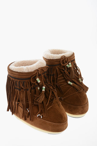 MOON BOOT X ALANUI Suede Fringed Snow Booties