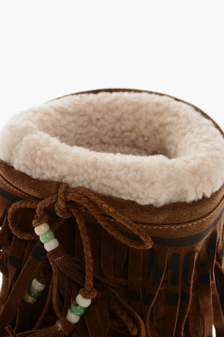 MOON BOOT X ALANUI Suede Fringed Snow Booties