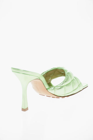 Lamè Leather Quilted Mules 9cm