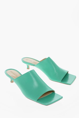Open Toe STRETCH Leather Mules 4cm
