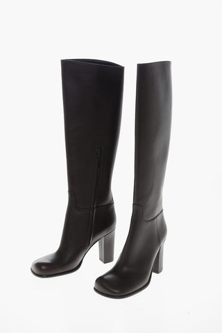 Stivali in Pelle STORM con Punta Squadrata 10cm