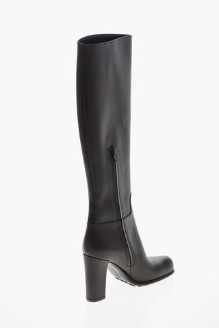 Stivali in Pelle STORM con Punta Squadrata 10cm