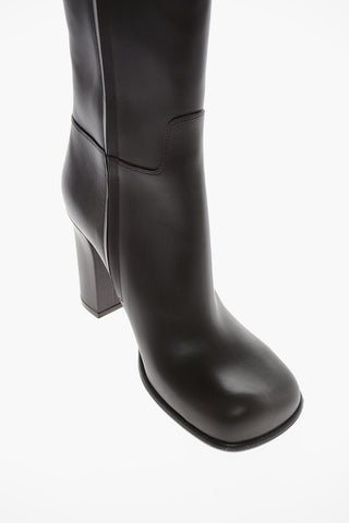 Stivali in Pelle STORM con Punta Squadrata 10cm