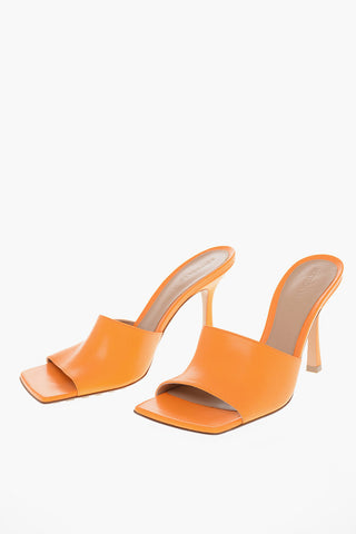 Open Toe STRETCH Leather Mules 10cm