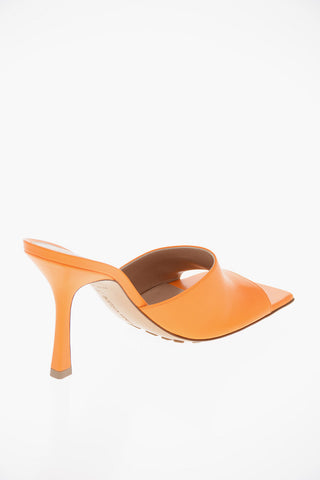 Open Toe STRETCH Leather Mules 10cm