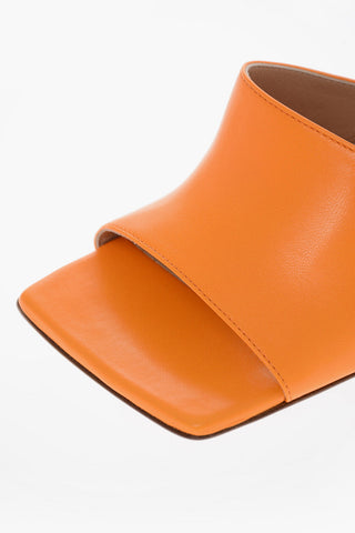 Open Toe STRETCH Leather Mules 10cm