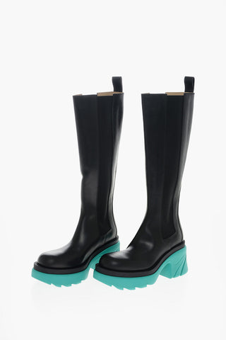 Stivali Chelsea Sotto al Ginocchio FLASH in Pelle 7cm