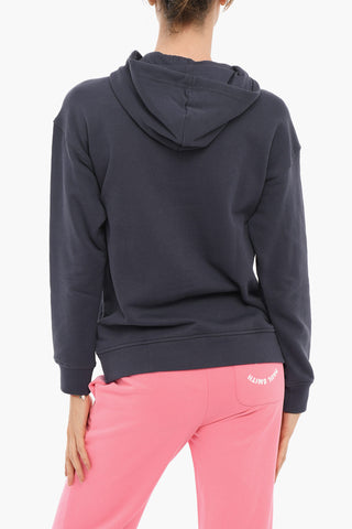 Brushed Cotton Hoodie with Printed Contrasting Logo
