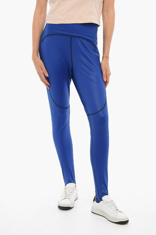 STELLA MCCARTNEY Leggings in Tessuto Stretch con Cuciture a Vista e Dettaglio Cut-Out sul Tallone