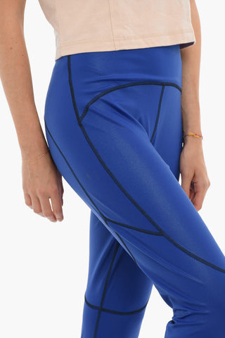 STELLA MCCARTNEY Leggings in Tessuto Stretch con Cuciture a Vista e Dettaglio Cut-Out sul Tallone
