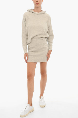 Textured Cotton Skirt with Elastic Waistband