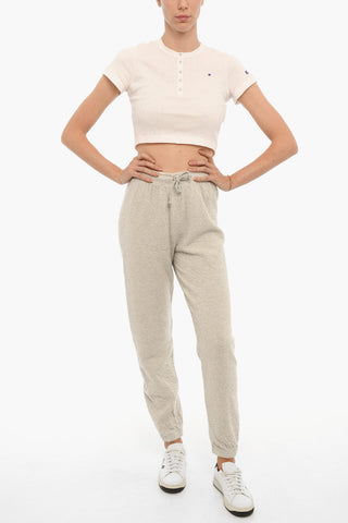 High-Waisted Cotton Joggers