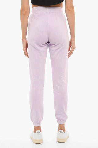 Joggers in Cotone Garzato a Vita Alta