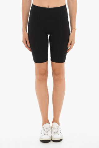 High-Waisted Stretch Cotton Biker Shorts