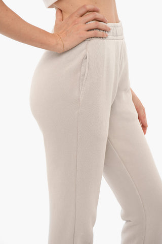 High-Waisted Brushed Cotton Joggers