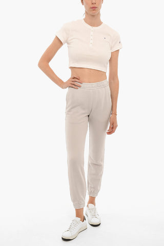 High-Waisted Brushed Cotton Joggers